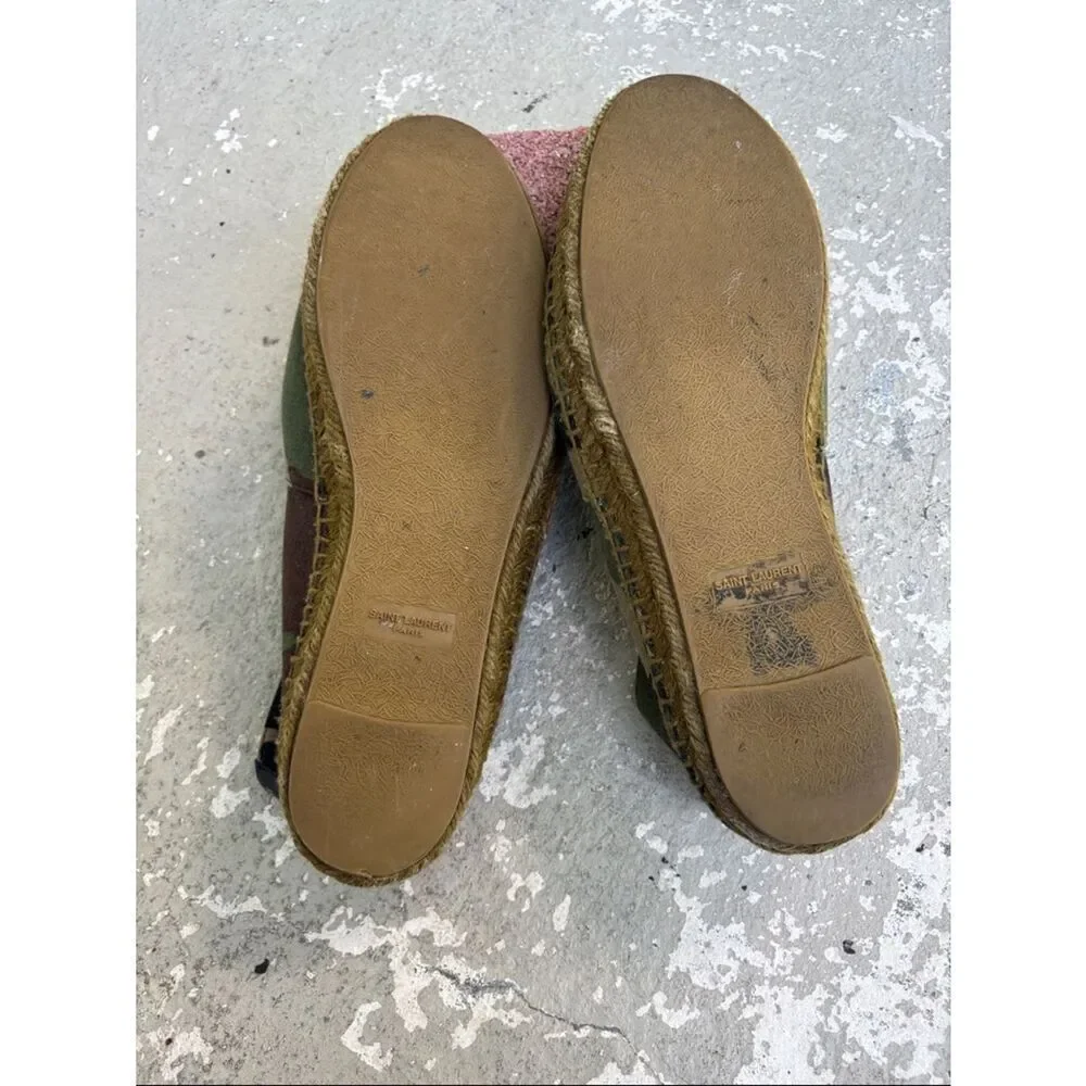 Saint Laurent camouflage canvas espadrilles